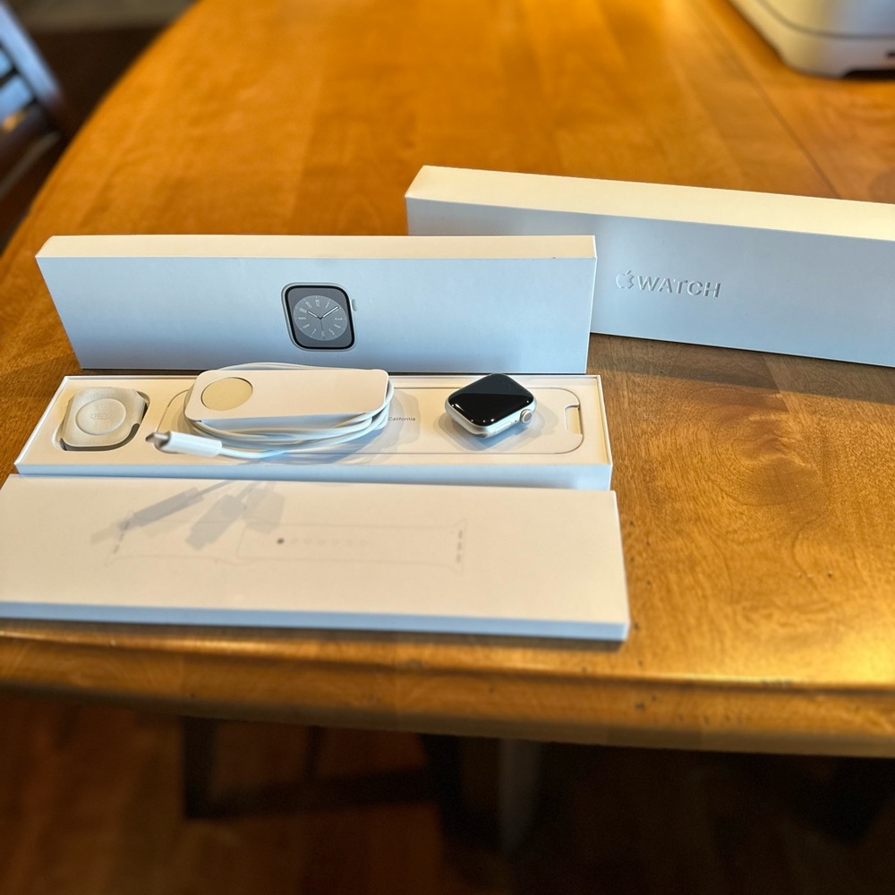 Apple Watch with White Band